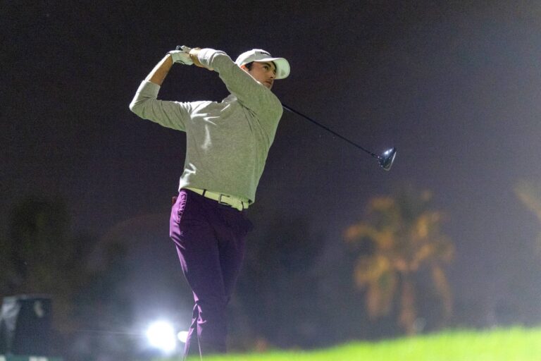 Elvis Smylie of Ripper GC hits his shot from the 17th tee during the third round of the LIV Golf Riyadh