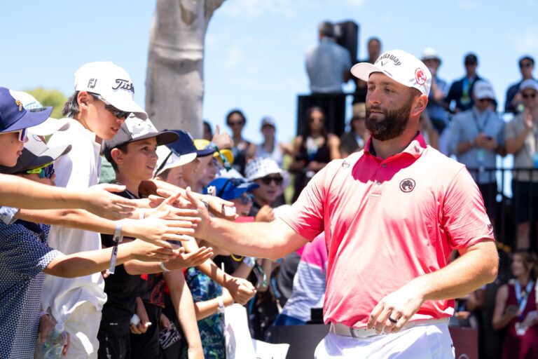 Jon Rahm during the third round of the LIV Golf Adelaide at Grange Golf Club