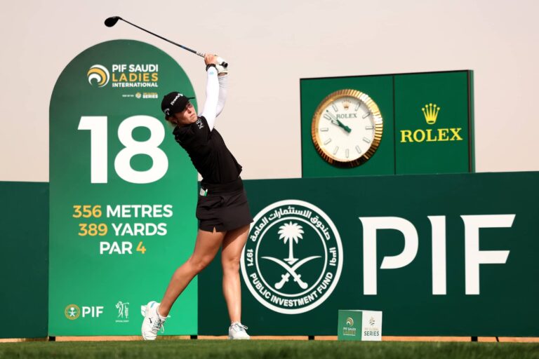 England’s Mimi Rhodes leads the PIF Saudi Ladies International at Riyadh Golf Club going into the weekend