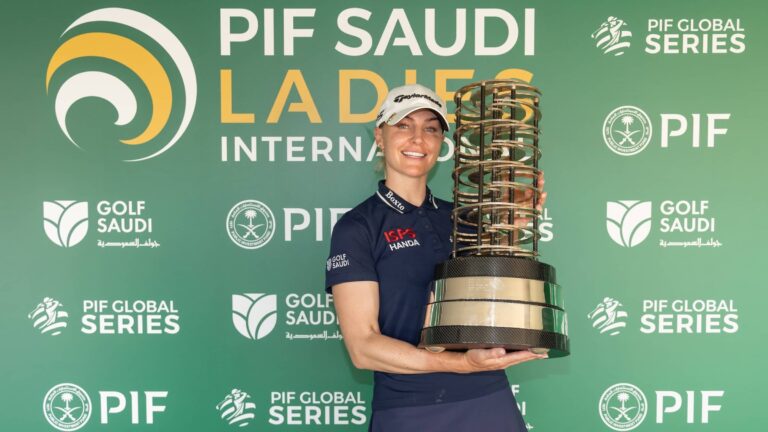 PIF Saudi Ladies 2026 Winner Charley Hull with Trophy