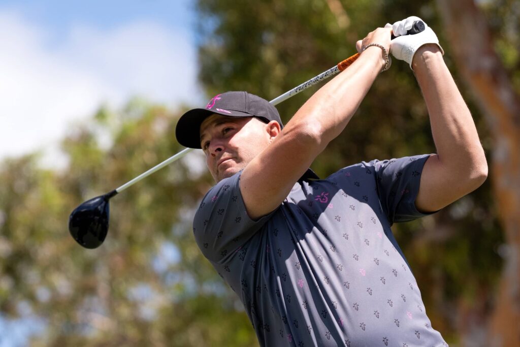 Peter Uihlein of America pictured during the first round at LIV Golf Adelaide at The Grange Golf Club.