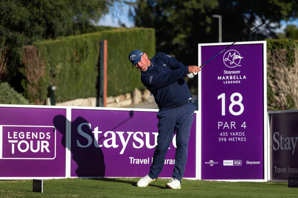 Thomas Bjørn produced a composed second-round 68 to top the leaderboard after the second day.