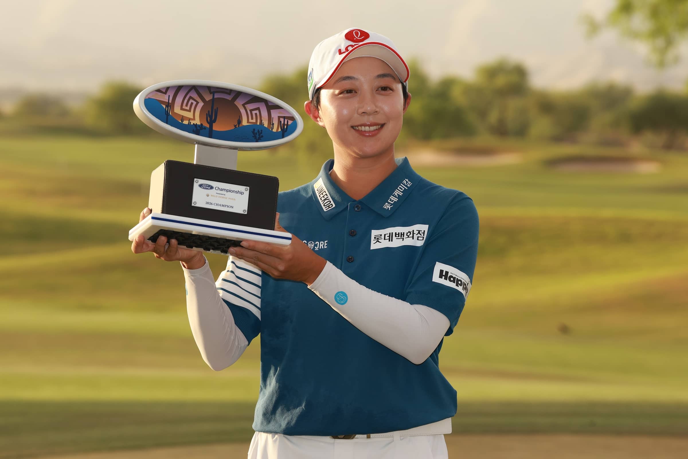 Hyo Joo Kim with the 2026 Ford Championship Trophy