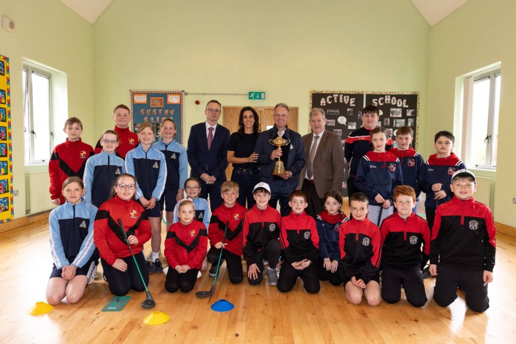 Limerick School Children with Luke Donald