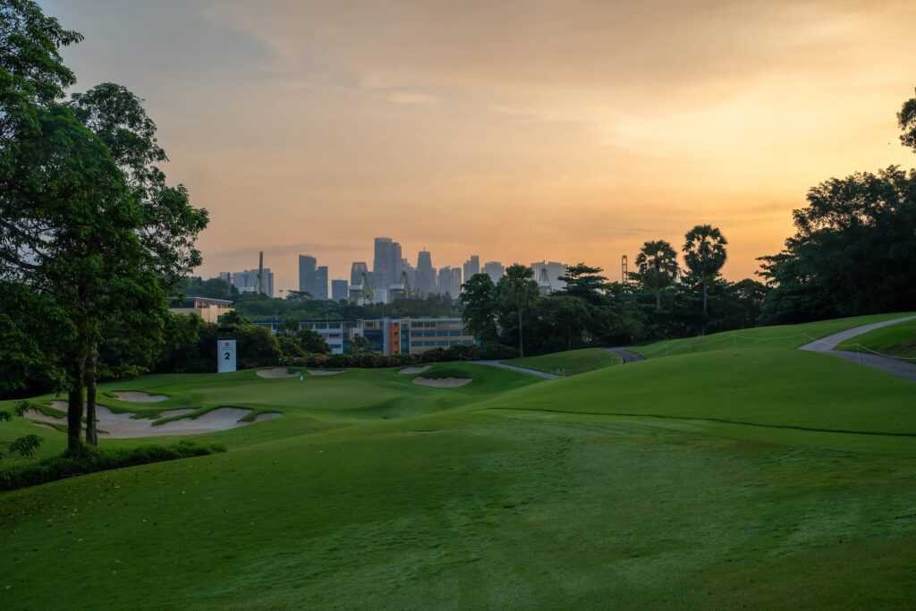 The course pictured during official practice for the Singapore Open presented by The Business Times at Sentosa Golf Club, The Serapong.