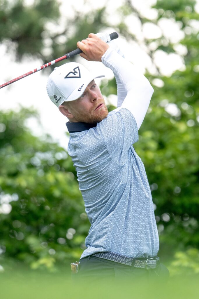 Scott Vincent of HyFlyers GC hits his shot during the first round of LIV Golf Korea at Asiad Country Club on Thursday, May 28, 2026 in Busan, South Korea.