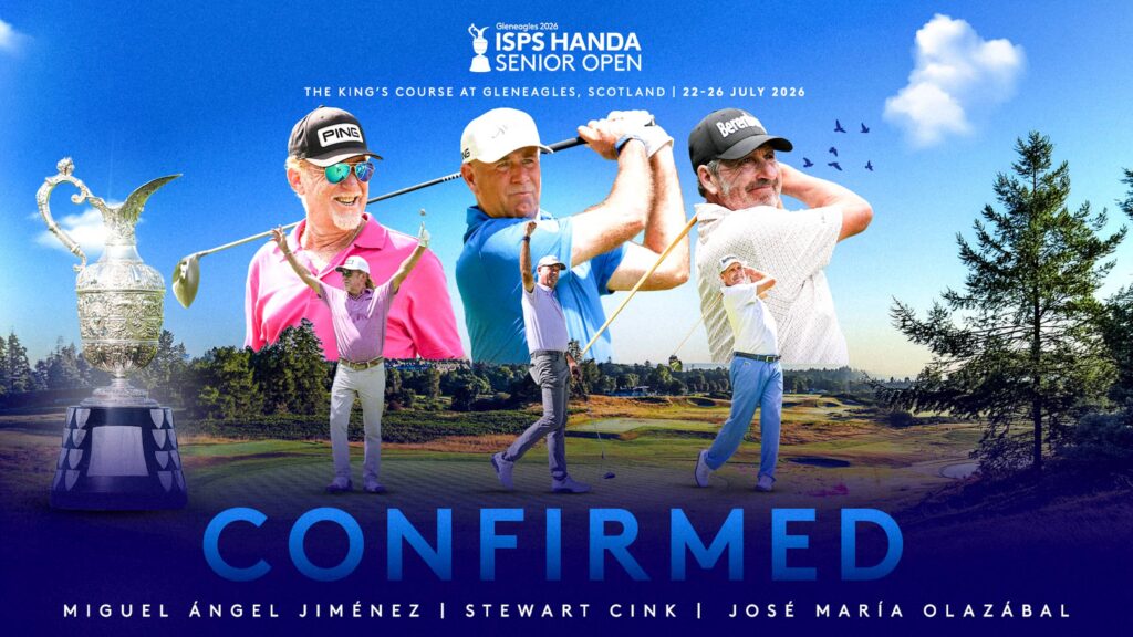Stewart Cink, José María Olazábal and Miguel Angel Jiménez