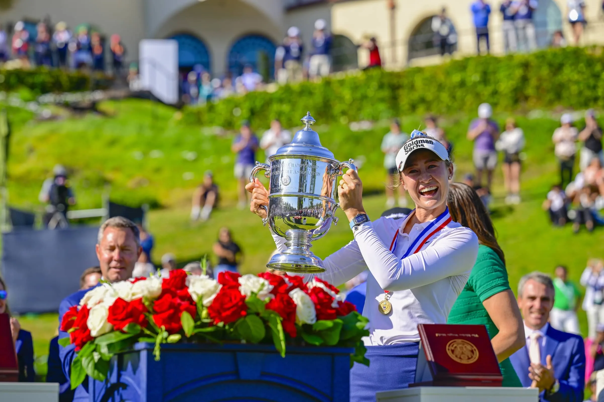 Nelly Korda celebrating at the 2026 U.S. Women's Open