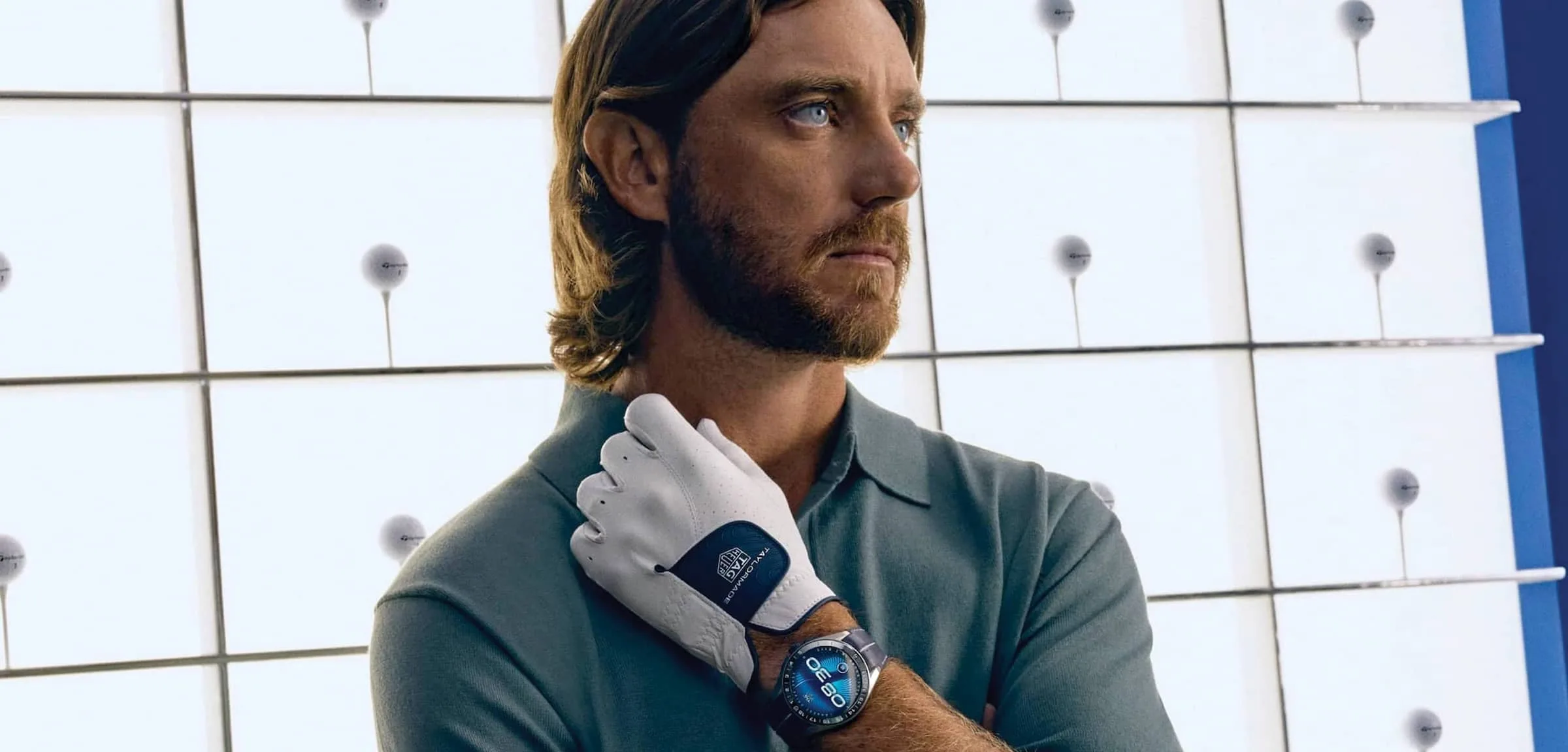 Tommy Fleetwood wearing the Tag Heuer TaylorMade Watch