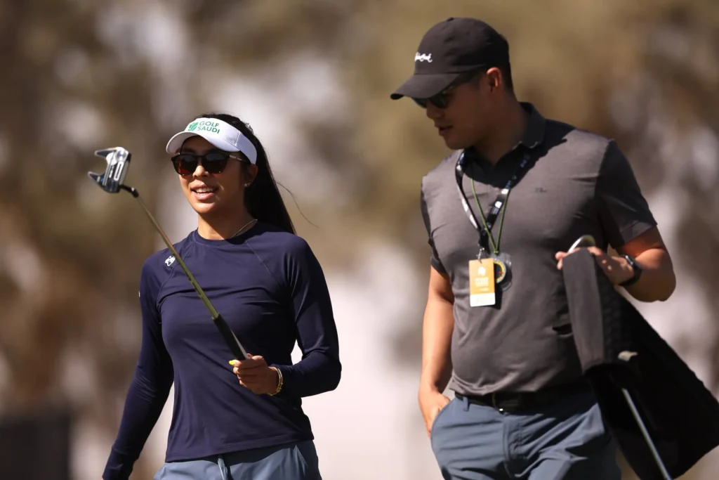 Alison Lee with caddie