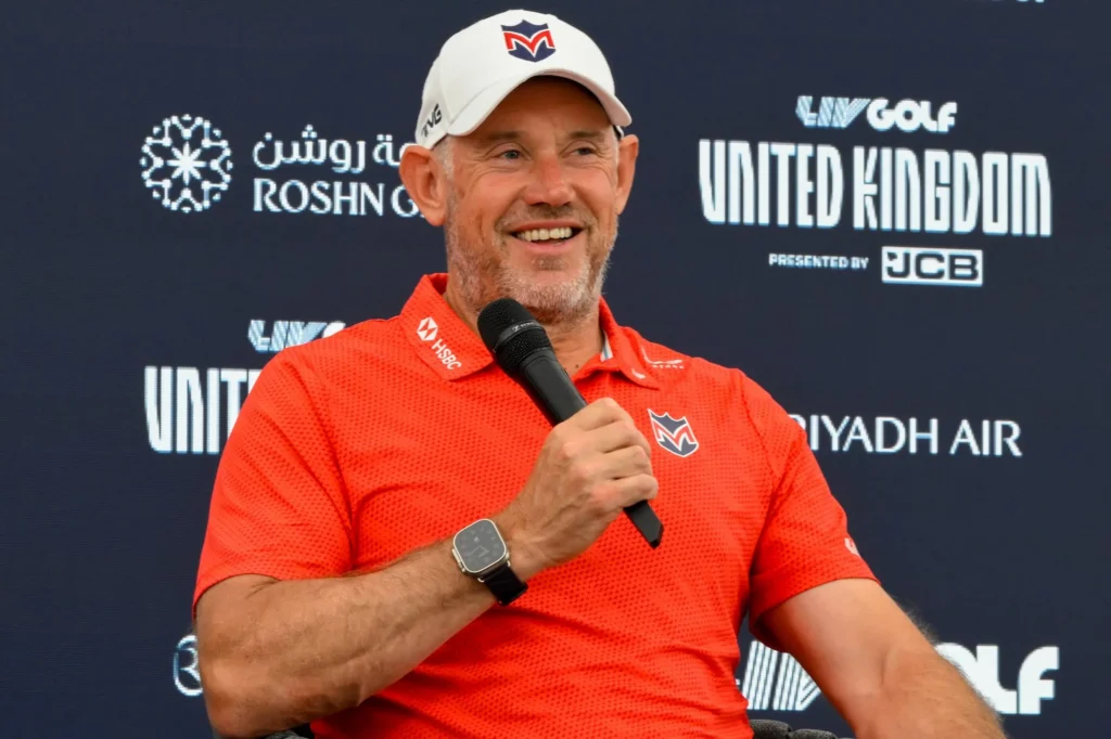 Co-Captain Lee Westwood of Majesticks Golf Club