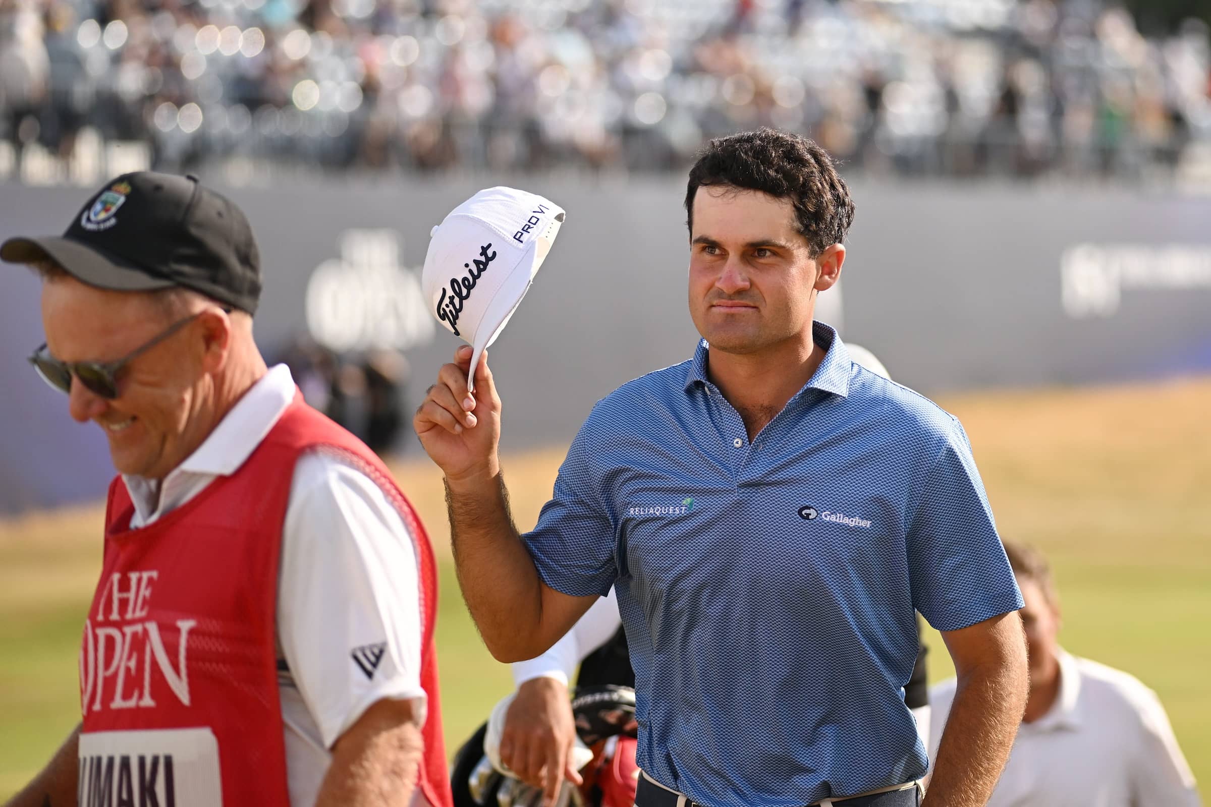 Jackson Suber of the United States walks off the 18th green after finishing his round during Day One of the The 154th Open Championship at Royal Birkdale