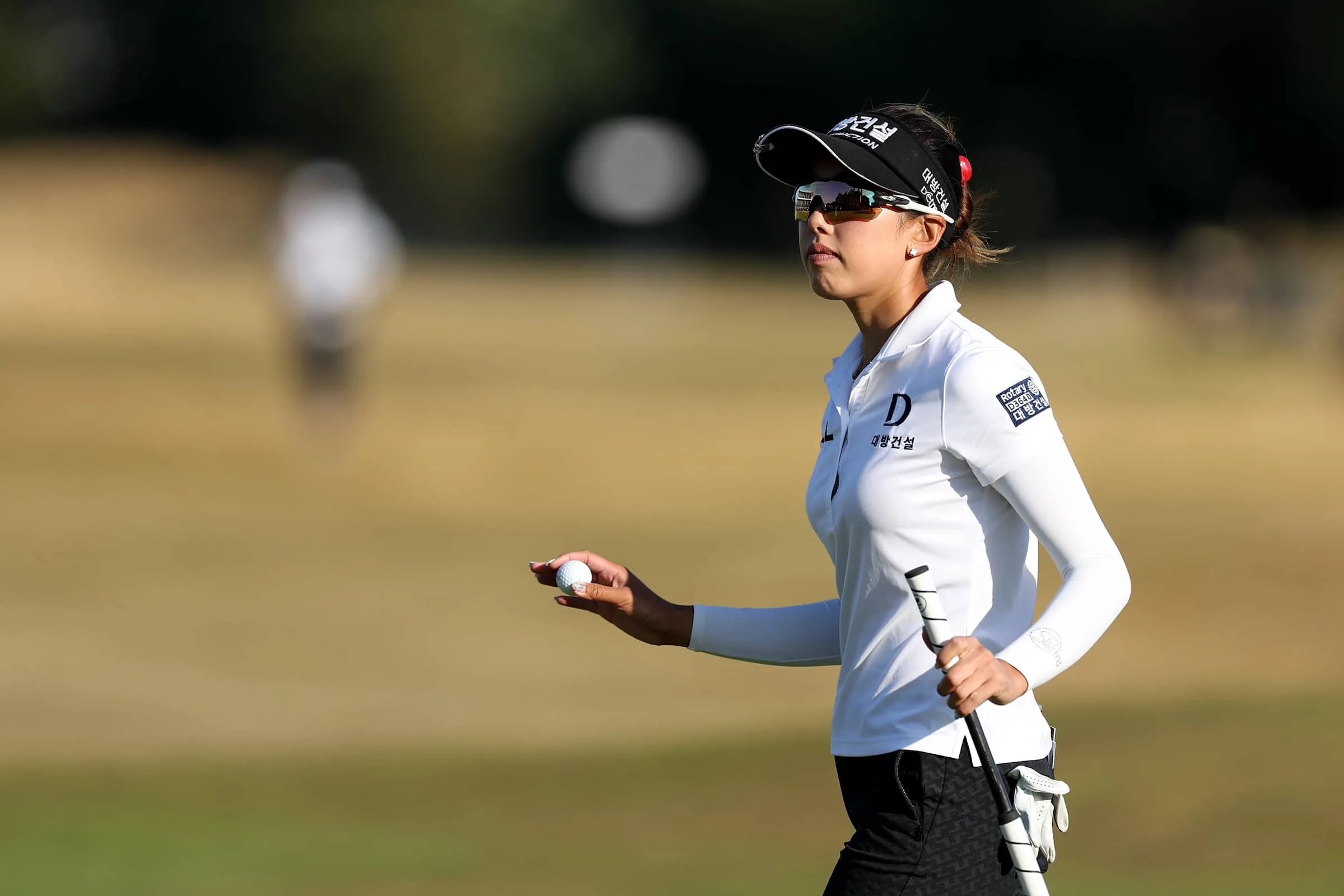 Yealimi Noh of the United States acknowledges the crowd on the 18th green during the Third Round of the AIG Women's Open 2026 at Royal Lytham & St. Annes