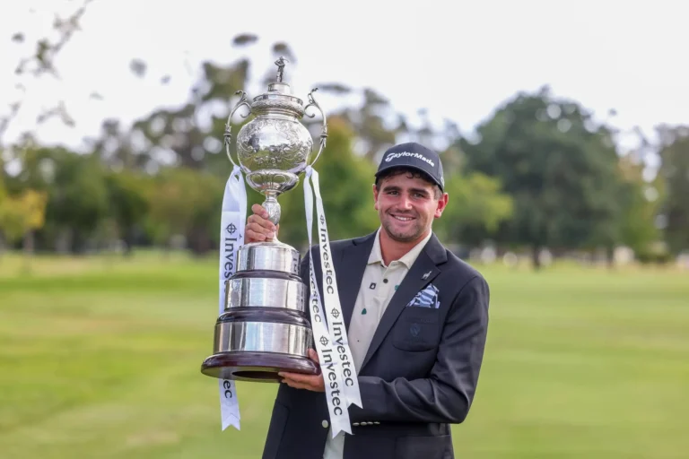 Casey Jarvis with Investec South African Open trophy