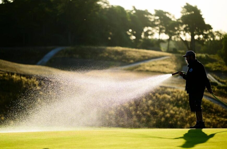 Golf Course Green Watered
