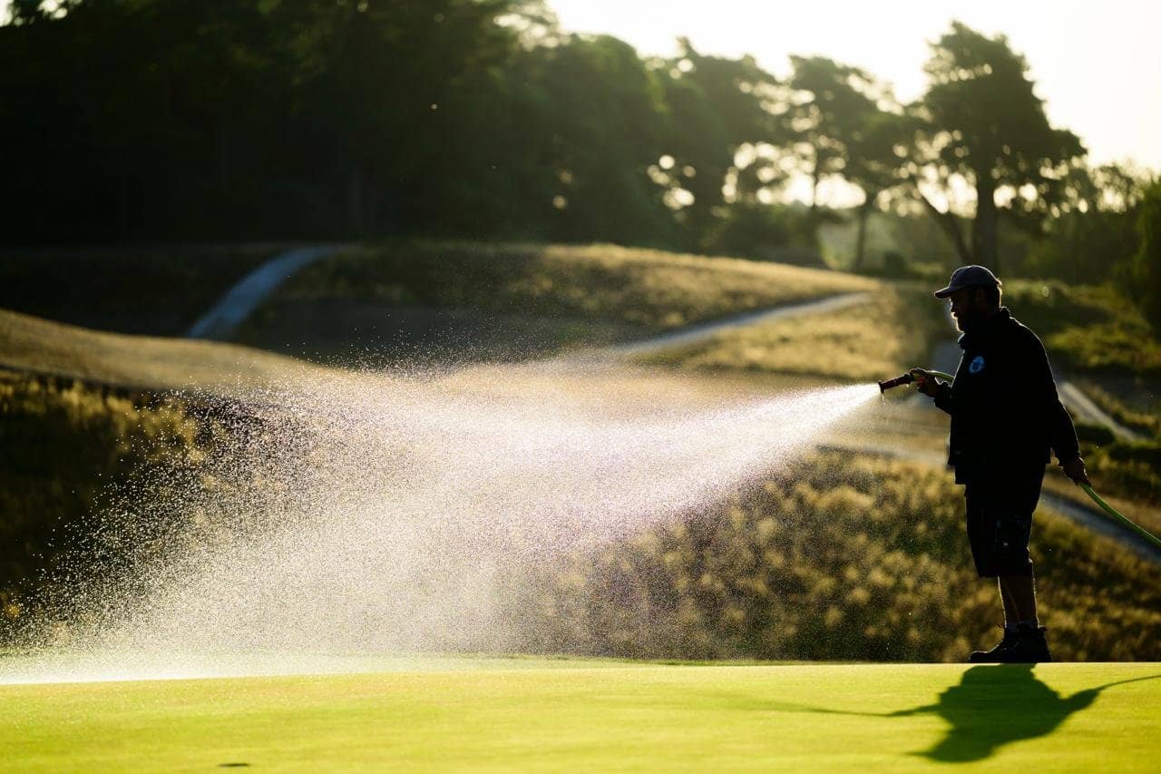 Golf Course Green Watered