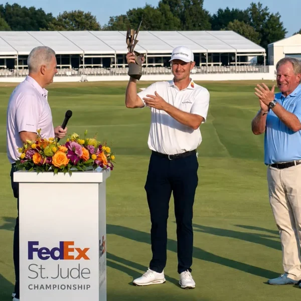 Justin Rose 2025 winner of the FedEx St. Judes Tournament