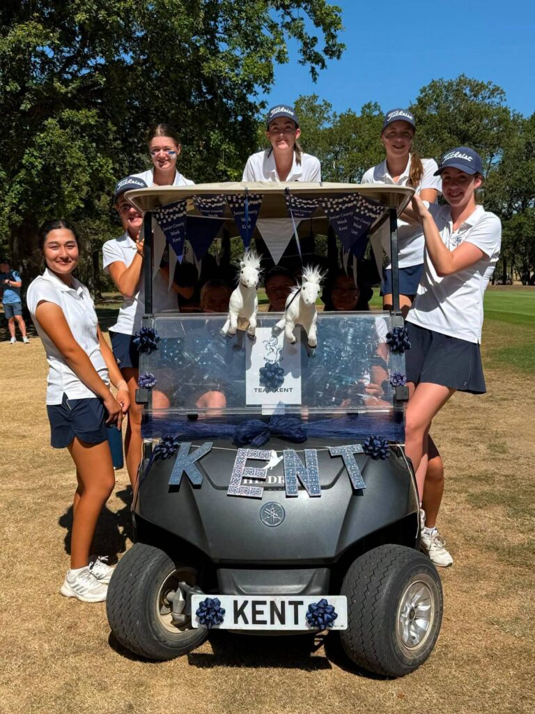 Team Kent Junior Girls on Golf Cart