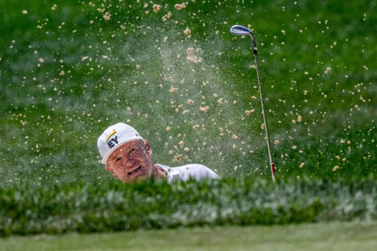 Ernie Els in the bunker The Els Club Vilamoura Portugal