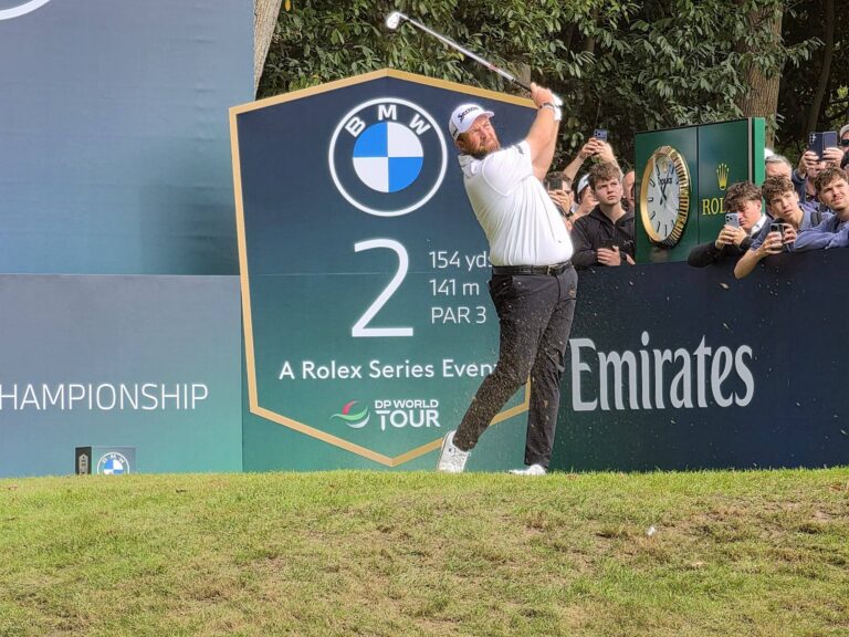 Shane Lowry Tees off at Wentworths Second Hole