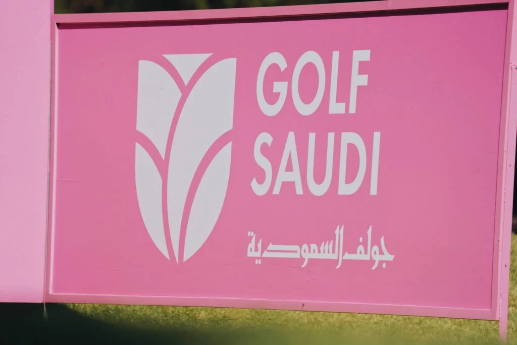 The par-3 15th hole tee complex during the Aramco Korea Championship at New Korea Country Club Golf Saudi