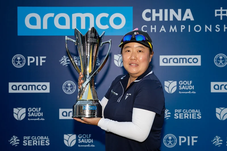 Title Defender Ruixin Liu during the 2025 Aramco China Championship, at Mission Hills Resorts, China